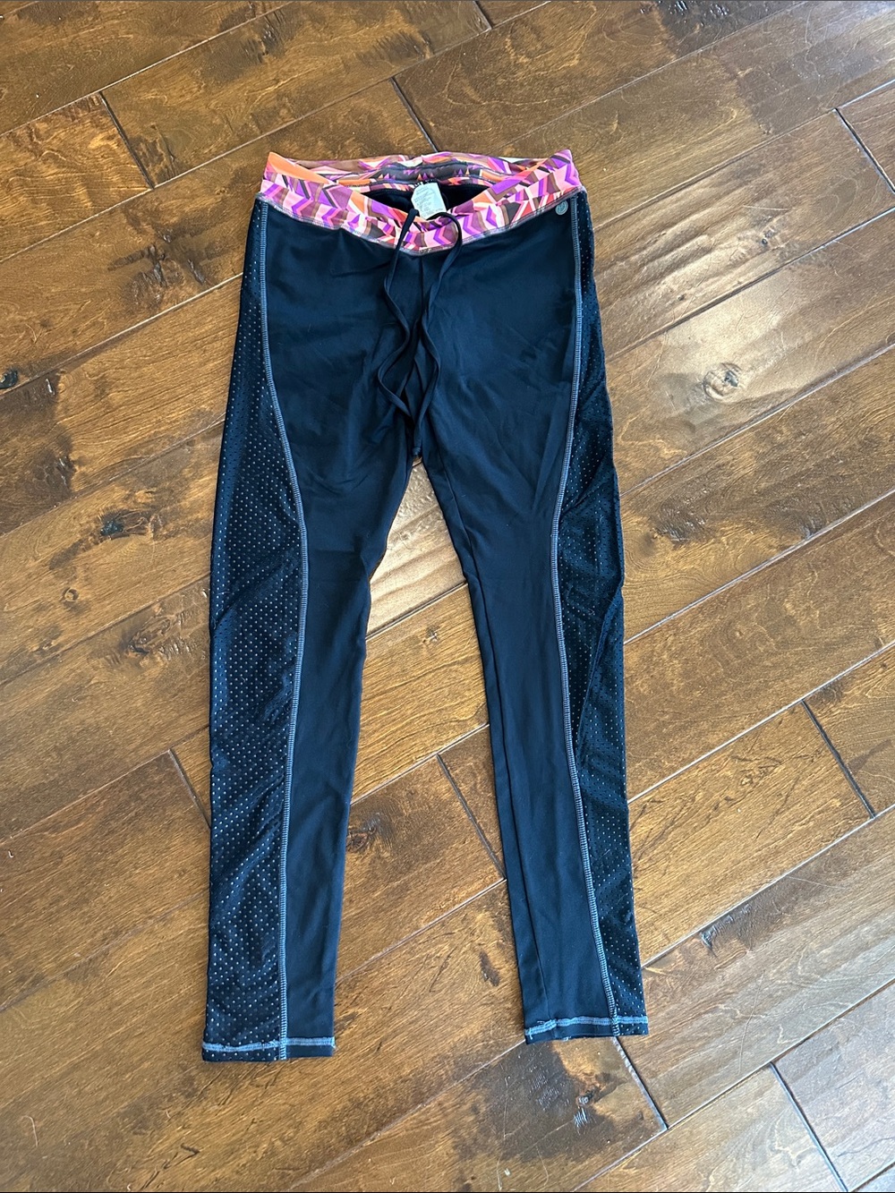 Maaji Small Women’s Black Swim Leggings with Geometric Waistband